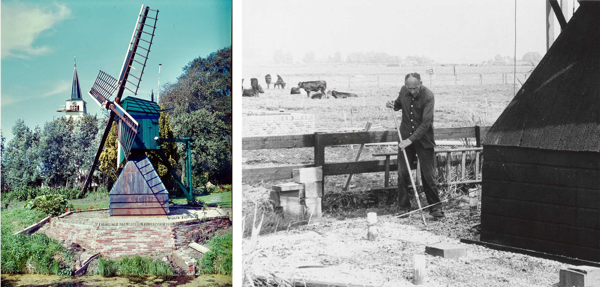 Molen-De-Hadel-1960-Jo-Vooren-1970-NL-ZdGAZ_Zaanstad Pasture drainage mill De Hadel